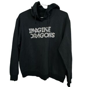 Retro Imagine Dragons Rock Band Tour Black Aged Hoodie Men’s M Rare